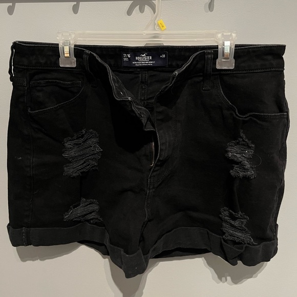 Hollister Black Jean Shorts - Picture 1 of 4